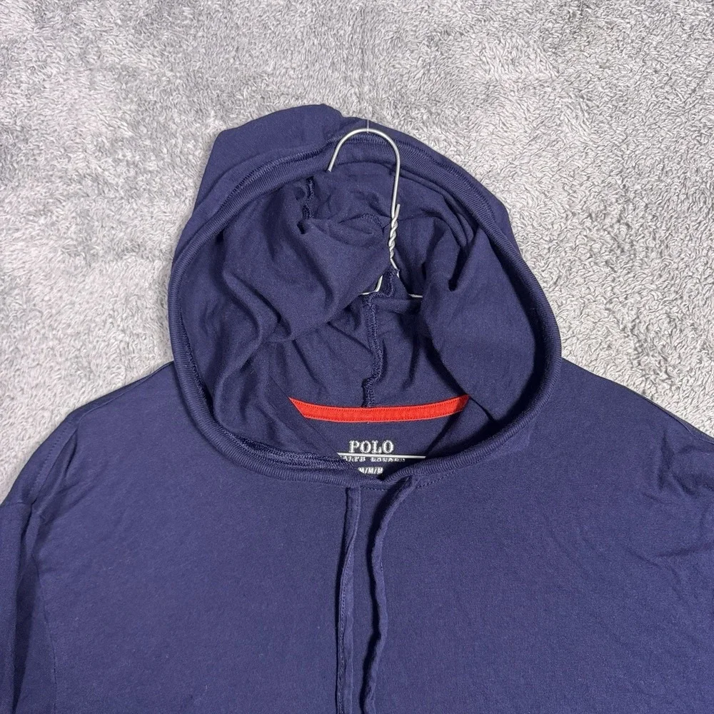 Polo Ralph Lauren Hoodie Mens M Blue Pullover Jersey Soft Pima Modal Pony